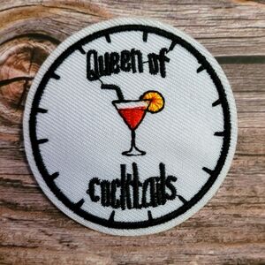 3/13$  Queen Of Cocktails Funny 90s Punk Party Girl Embroidered Patch
